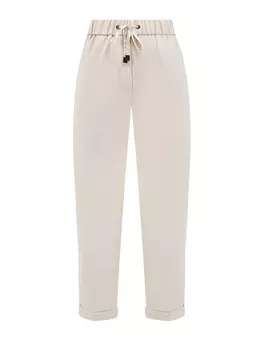 Брюки из гладкого крепа с ювелирными цепочками Punto Luce