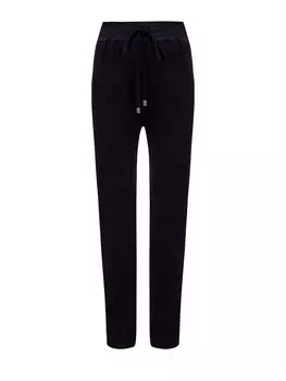 Брюки из хлопка и кашемира с эластичным поясом и разрезами