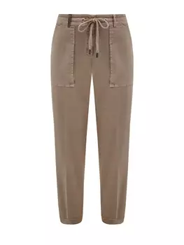 Брюки из хлопкового габардина с макро-карманами и отворотами