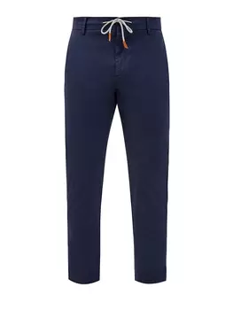 Брюки из хлопкового габардина с поясом на кулиске