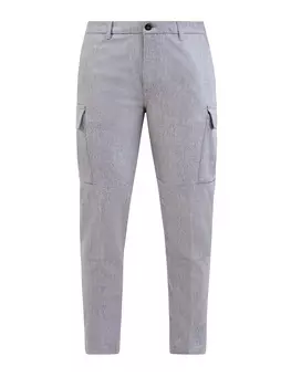 Брюки из меланжевой шерсти и кашемира с карманами-карго