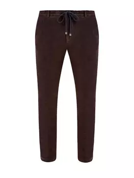 Брюки из мягкого хлопкового вельвета с поясом на кулиске