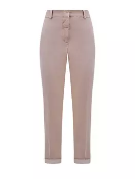 Брюки из окрашенного вручную хлопка и лиоцелла с отворотами