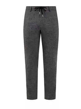 Брюки из шерсти и вискозы с мелованным принтом в клетку