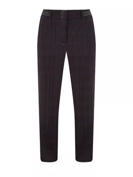 Брюки из шерстяной фланели Estrato с цепочками Punto Luce и отворотами