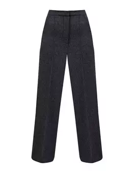 Брюки из шерстяной фланели с итальянскими карманами и защипами