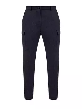 Брюки из смесовой шерсти с карманами в стиле карго