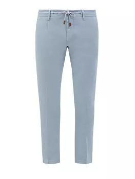 Брюки из тенсела и хлопка с эластичным поясом на кулиске