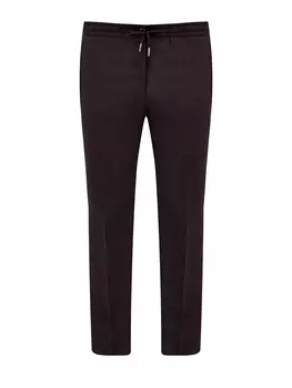 Брюки из тонкой мелованной шерсти с поясом на кулиске