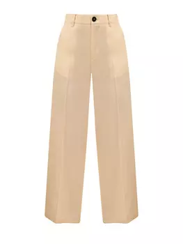 Брюки из тонкой шерстяной ткани с заложенными складками