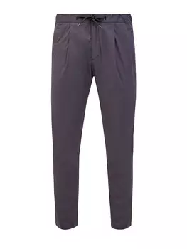 Брюки из влагозащитного хлопка с защипами и поясом на кулиске