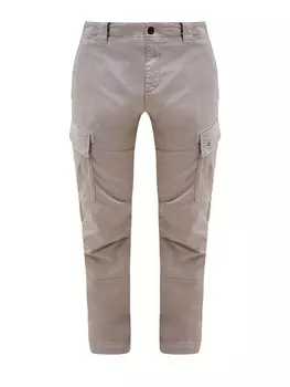 Брюки-карго из эластичного хлопкового сатина с накладными карманами