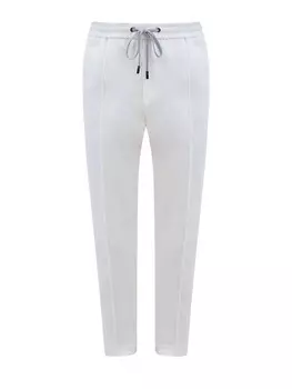 Брюки кроя leisure из хлопка джерси с поясом на кулиске