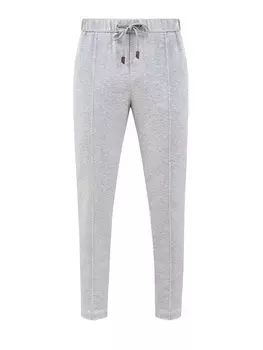 Брюки кроя leisure из меланжевого хлопка джерси