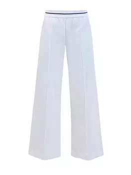 Брюки Loose из хлопкового пике с контрастной полосой