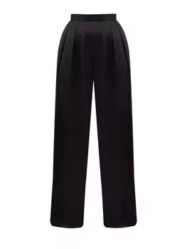 Брюки-палаццо из струящегося атласа с заложенными складками