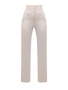 Брюки-палаццо из струящегося вискозного атласа с защипами