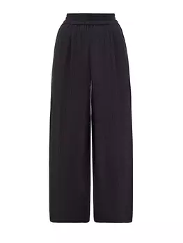 Брюки-палаццо из тонкой хлопковой ткани с эластичным поясом