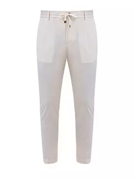 Брюки в стиле sprezzatura из эластичного хлопка с поясом на кулиске
