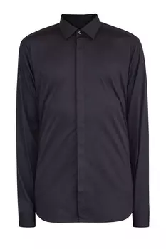 Черная рубашка из эластичного хлопкового поплина