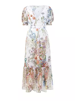 Длинное платье Liberty из хлопка с объемными рукавами