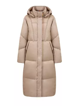 Длинный пуховик Liu из нейлонового репса со съемным капюшоном