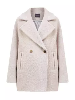 Двубортное пальто-oversize из фактурной шерсти, альпаки и кашемира
