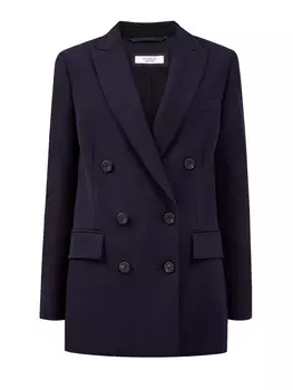 Двубортный жакет приталенного кроя из плотного крепа