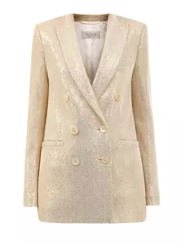 Двубортный жакет с инкрустацией золотистыми пайетками