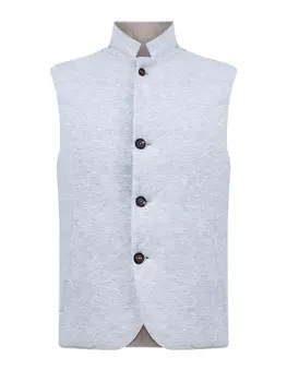 Двусторонний жилет из льняного джерси и хлопка с утеплителем