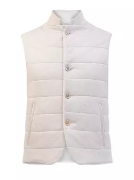 Двусторонний жилет из льняной ткани E. Zegna и матового нейлона