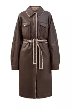 Двусторонняя дубленка из овчины с поясом