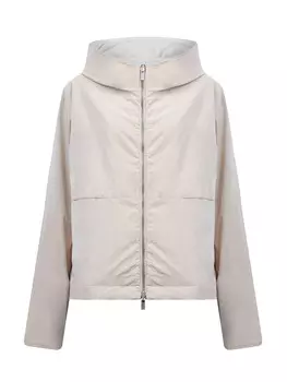 Двусторонняя куртка из матовой тафты с ювелирными цепочками