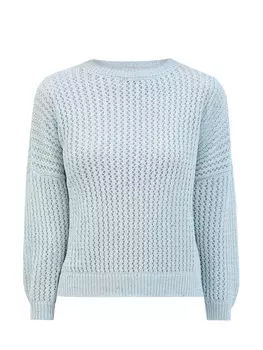 Джемпер ажурной вязки из хлопка с мерцающими пайетками