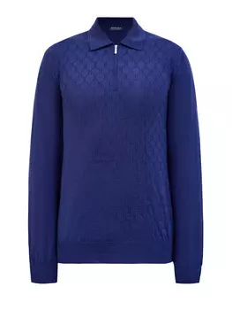 Джемпер из гладкой шерсти и шелка с узором фактурной вязки