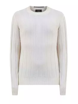 Джемпер из шерсти и кашемира в рельефную полоску