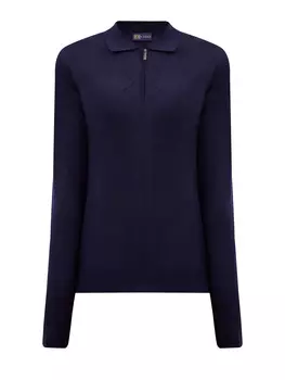 Джемпер из шерсти и тенсела с застежкой на молнию