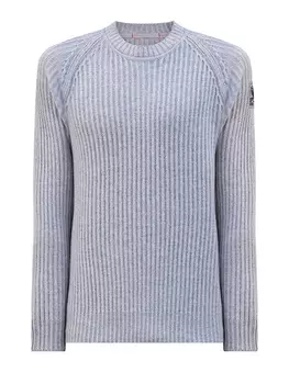 Джемпер из шерсти мериноса фактурной вязки с патчем PJS