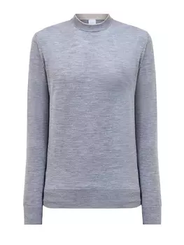 Джемпер из шерсти мериноса и шелка с контрастным кантом