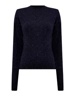 Джемпер из шерсти с мерцающей нитью ламе и деталью Punto Luce