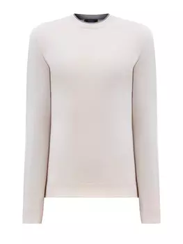 Джемпер из шерсти, шелка и кашемира с контрастной окантовкой