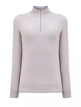 Джемпер из тонкой кашемировой пряжи с застежкой на молнию