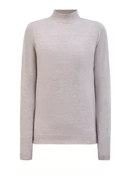 Джемпер из тонкой меланжевой пряжи с высоким воротом
