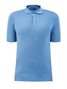 Джемпер-поло из хлопка и шелка с короткими рукавами