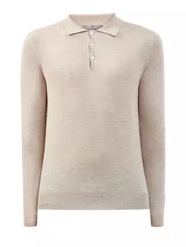 Джемпер-поло из шерстяной пряжи с застежкой на пуговицы