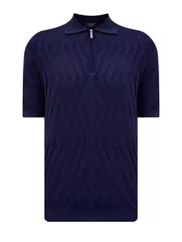 Джемпер-поло с геометрическим узором и застежкой на молнию