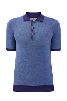 Джемпер-поло в стиле colorblock из хлопковой пряжи