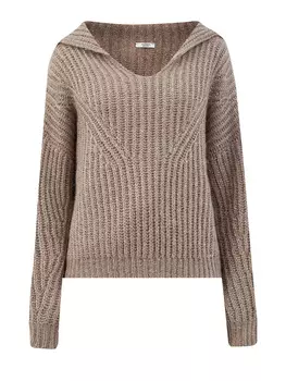 Джемпер с широким отложным воротом и миниатюрными пайетками