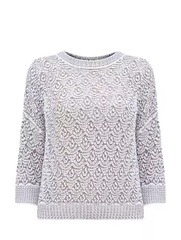 Джемпер в технике ажурной вязки с мерцающей нитью ламе