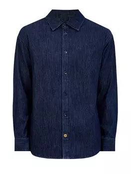 Джинсовая рубашка Regular Fit из смесового хлопкового денима